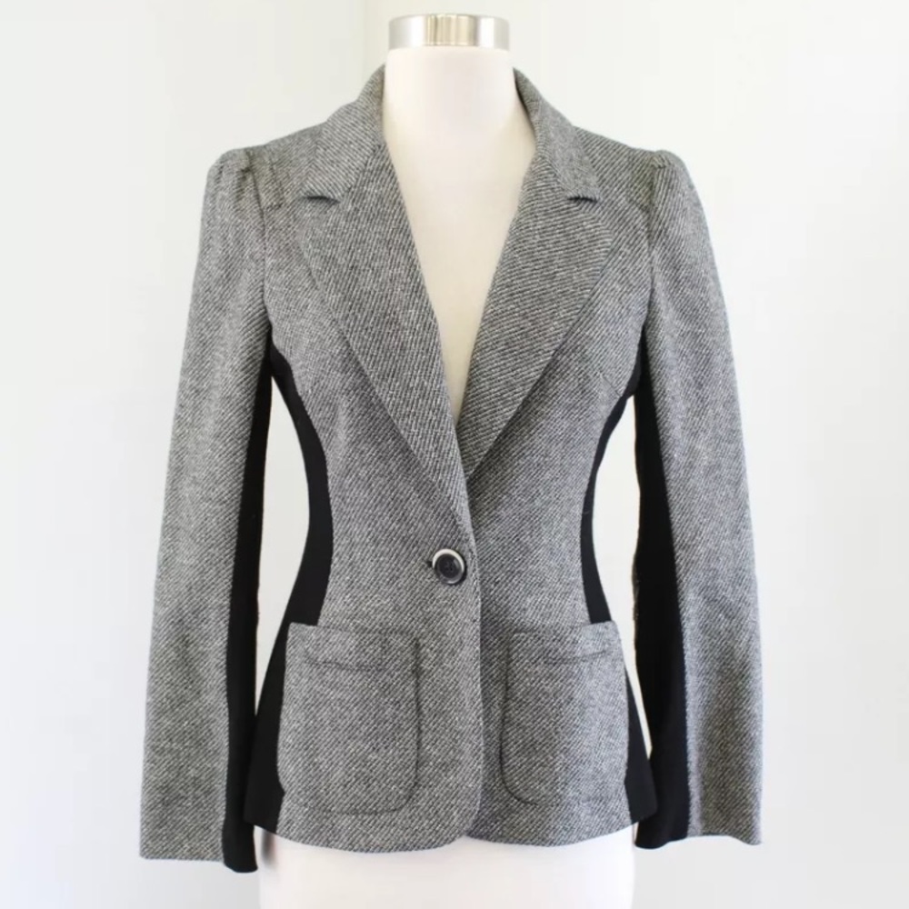 Yoana Baraschi Gray and Black Tailored Blazer